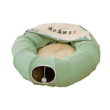 Indoor Cats Tunnel Tube Bed Collapsible with Detachable Cushion Durable Green - Aladdin Shoppers