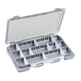 Maxbell Fly Baits Box Double Sided Fishing Tackle Box for Saltwater Traveling Outdoor Gray