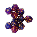 Maxbell 10Pcs Polyhedral Dices D20 Gaming Dices for KTV Role Playing Game Board Game Blue purple