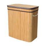 Maxbell Bamboo Laundry Basket Portable Storage Basket Bins for Bathroom Dorm College Wood