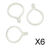 Maxbell 6x10pcs Curtain Rod Rings with Eyelet White