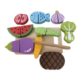 Maxbell Wooden Play Food Pretend Cutting Food Toys for Kids Role Play Children's Day