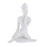 Maxbell 4Pcs Ceramic Yoga Figure Ornament Statue Sculpture Zen Garden Desk Decor