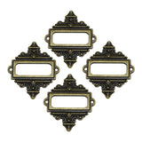 File Drawer Cabinet Card Tag Label Holder Metal Frame Bronze