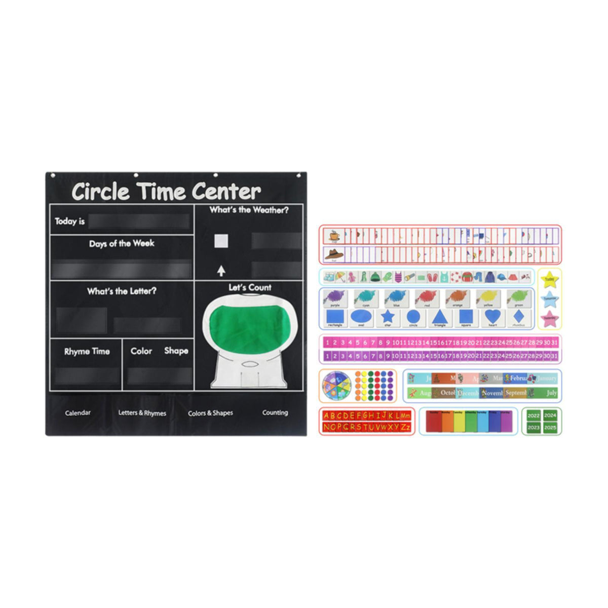 Maxbell Circle Time Learning Chart Numbers Pocket Chart for Kids Homeschool Kids