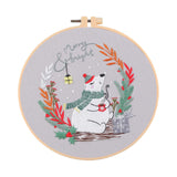 Maxbell Christmas Embroidery Starter Kit Supplies Creative Decorative Gift Craft Set Polar Bear