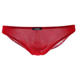 Maxbell Mens Bikini Briefs Underpants Mesh See Through Sexy Pants Glitter XL red - Aladdin Shoppers