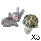 Maxbell 3xHare & Tortoise Finger Puppets Plush Baby Kids Educational Hand Toys