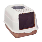 Hooded Cat Litter Box with Lid Kitty Litter Pan Sturdy Detachable for Indoor Orange - Aladdin Shoppers