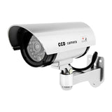 Maxbell Dummy Security Camera with Flashing LED Light Waterproof Dummy Surveillance Silver