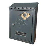 Wall Mount Mailbox Office Locking Mailbox with Key Outdoor Business Drop Box grey