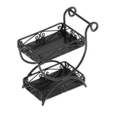 Maxbell 1:12 Plant Pot Display Shelf Realistic Kids Pretend Play Toy Miniature Scene black