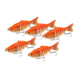 Maxbell 5x Swimbaits Realistic Multi Jointed Fishing Lures for Walleye Bluegill Bass
