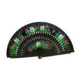 Maxbell Folding Hand Held Fan Versatile Wooden for Performance Dancing Props Wedding black