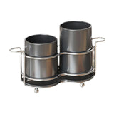 Maxbell Utensil Holder Metal Drainage Box Cutlery Holder for Party Dinner Table Cafe Height ShortDarkGray