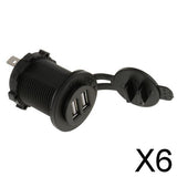 Maxbell 6x12V 4.2A Dual USB Charger Socket for Motorcycle Boat Car