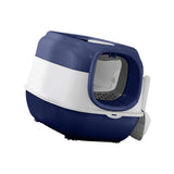 Maxbell Maxbell Hooded Cat Litter Box with Lid Sturdy Portable Large Pet Litter Box with Lid Dark Blue