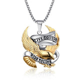 Maxbell 7xPunk Silver Gold Stainless Steel Eagle Pendant Necklace with 60cm Chain