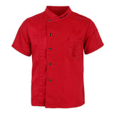 Maxbell 2x Unisex Chef Jackets Coat Short Sleeves Shirt Kitchen Uniforms M White Red
