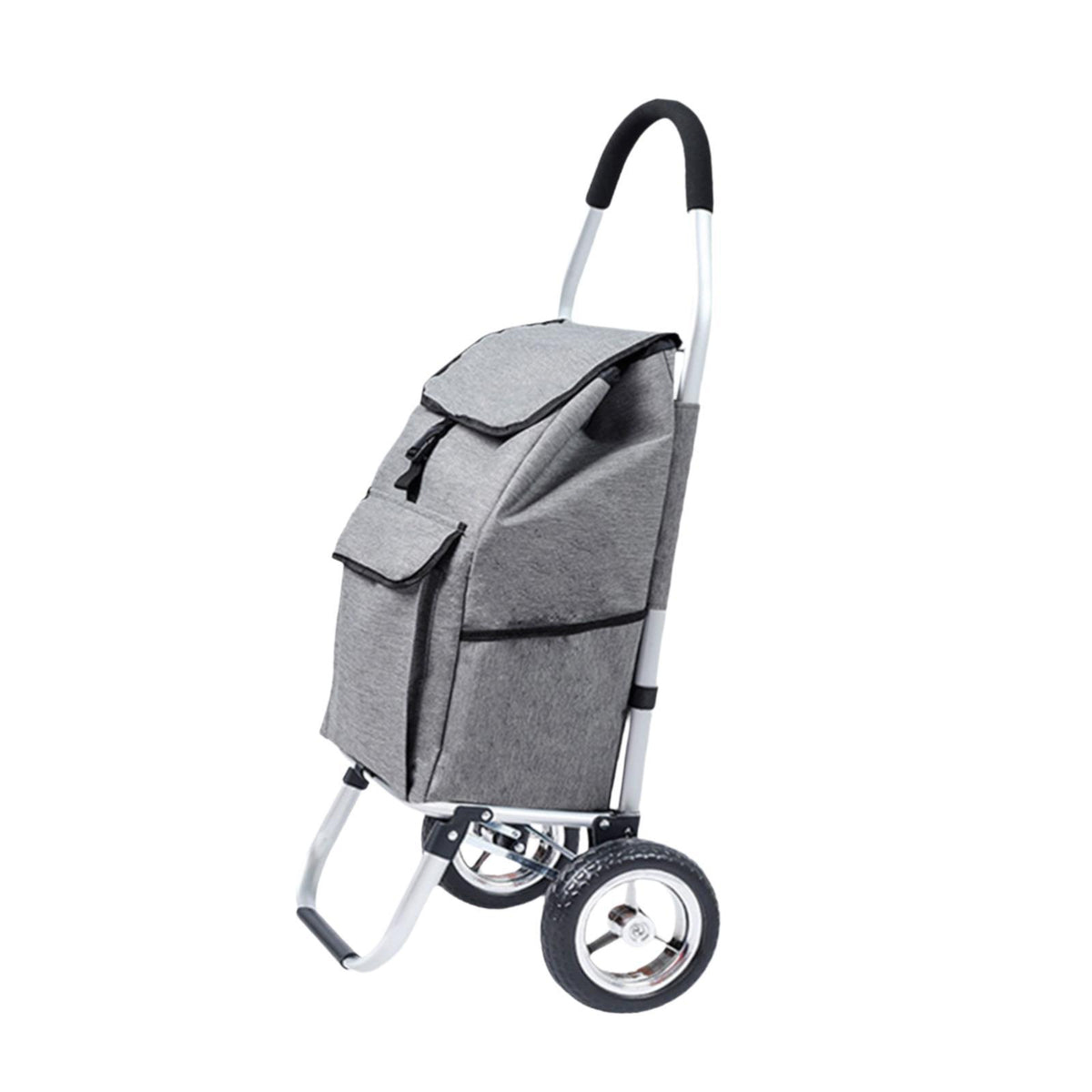Maxbell Trolley Cart with Removable Bag Foldable Hand Truck for Shopping Gym Office Gray