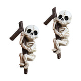 Maxbell 2 Pieces Skeleton Statues Funny Resin Halloween Decor for Home Porch Holiday