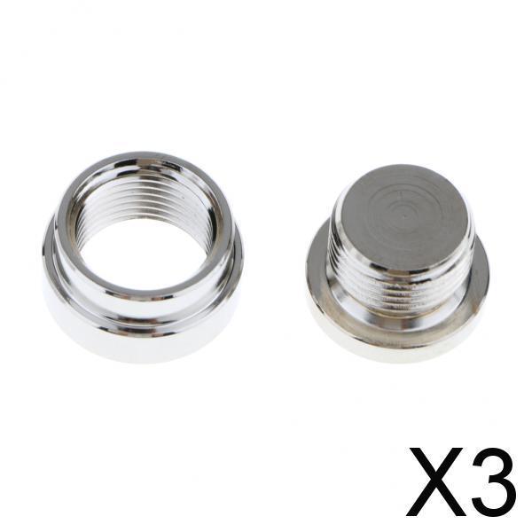 Maxbell 3xM18X1.5 O2 Oxygen Sensor Step Style Bung Port Nut Fitting w/ Plug Universal
