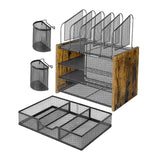 Maxbell 4 Tier Wood Desk Organizer Paper Letter Tray Organiser for Letters Documents and Drawer