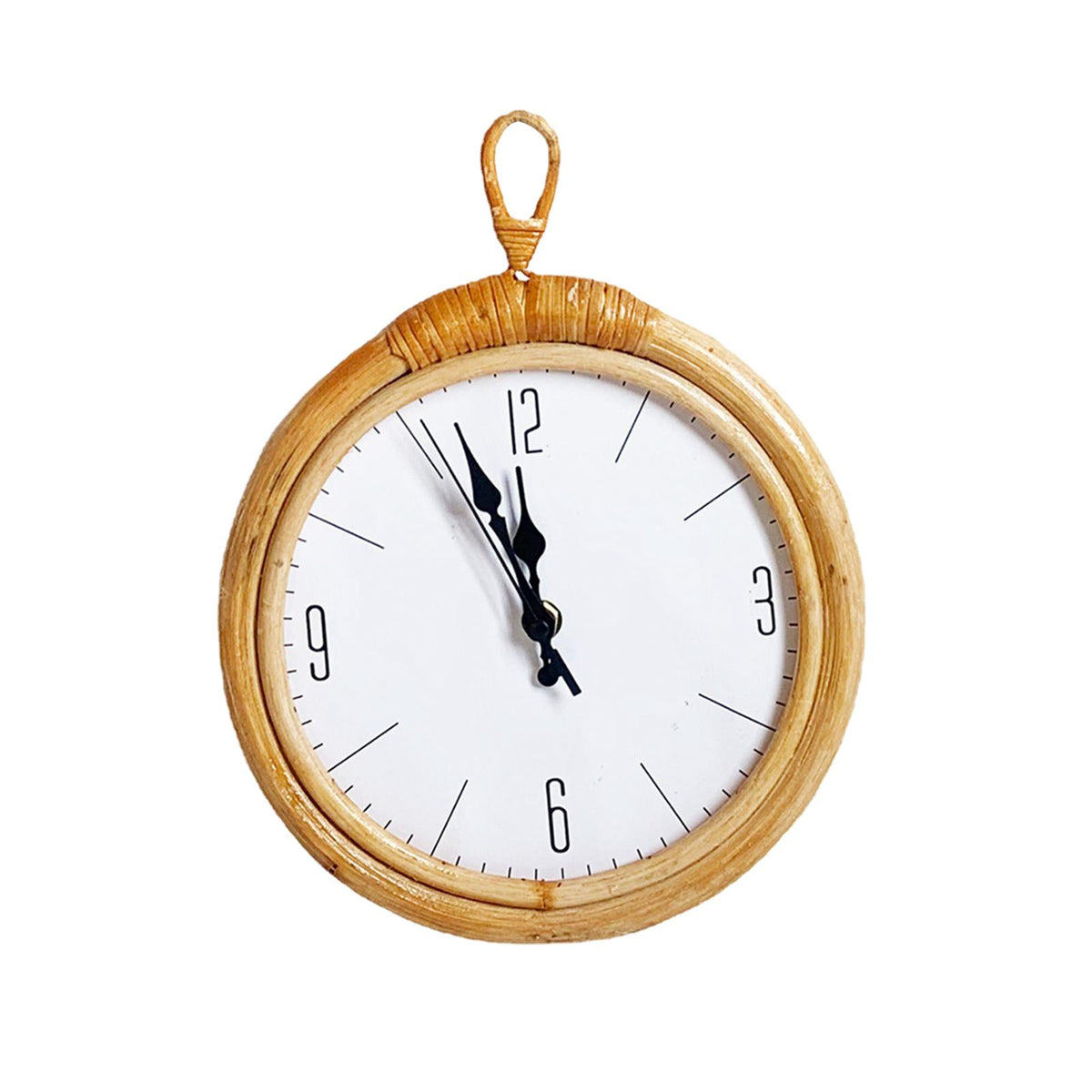 Maxbell Maxbell Rattan Wall Clock Boho Wall Decor Silent Modern for Hotel Home Decoration Style E