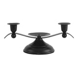 Maxbell Candle Holder Desktop Ornament Pillar Candle Stand for Hotel Festival Mantel Black