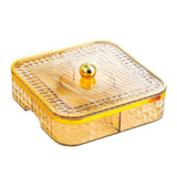 Maxbell Divided Serving Tray Household Snack Display Platter for Nuts Fruits Wedding Yellow