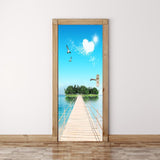 Maxbell Creative 3D Door Stickers Removable Wall Poster DIY Art Decals Sea View - Aladdin Shoppers