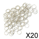 Maxbell 20x200pcs/Lot Steel Metal Key Split Ring Keyrings Key Chain Findings 8mm silver