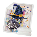 Maxbell Soft Comfortable Digital Printing Flannel Blanket Sofa Throw  Owl