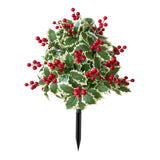 Maxbell Christmas Red Berry Plant Stake Thanksgiving Day Decor for Yard Potted Plant