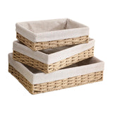 Maxbell 3Pcs Woven Baskets Rectangular Organizer Bins for Cosmetics Appetizer Snacks