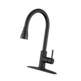 Maxbell Kitchen Faucet with Pull Down Spray Waterfall Kitchen Sink Faucet for Camping 3 gears wash base black