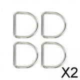 Maxbell 2x4Pcs Metal D Rings Handmade DIY D Buckles for Handbags Purse Making Backpack 4mmx20mmx17mm