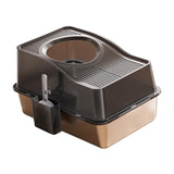 Maxbell Fully Enclosed Cat Litter Box Toilet Sturdy Splash Free Versatile Cat Bedpan Black