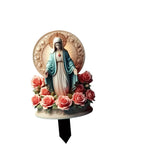 Maxbell Acrylic Figurine DIY Crafts Blessed Mary Statue for Balcony Courtyard Outdoor