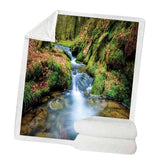 Maxbell Soft Warm Fleece Throw Blanket for Couch Sofa 50 x 60'' Mountain River