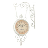 Maxbell Double Sided Wall Clock Home Decoration 360 Degree Rotation Decorative Clock White
