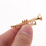 Maxbell 1/12 Scale Golden Metal Trumpet Model Miniature Musical Instrument For Dolls House Decoration - Aladdin Shoppers