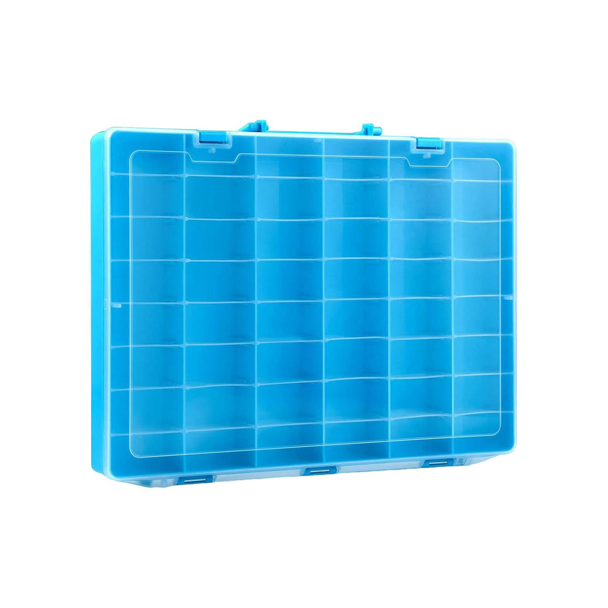 Maxbell Toys Storage Case 48 Grids Stackable Clear Jewelry Box for Crafts Toys Snack Blue