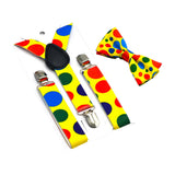 Maxbell Adjustable Suspender Set Dot Suspender Bowtie Set for Choir Parties Carnival