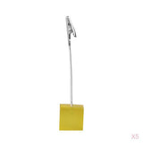 Maxbell 5x CLEAR YELLOW CUBE Memo Paper Recipe Note Clip Wedding Photo PLACE CARD HOLDER