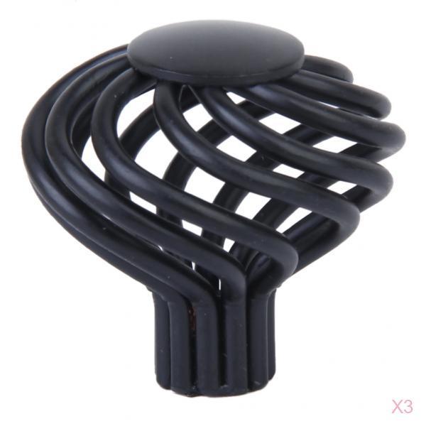Maxbell 3Pcs 3.4cm Twist Spiral Kitchen Cabinet Drawer Dresser Cupboard Handle Pull Knob