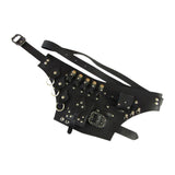 Maxbell Medieval Belt Pouch Steampunk Sturdy PU Leather for Halloween Casual Cosplay Black