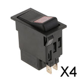 Maxbell 4xAuto Car Truck Boat Round Rocker 2-Pins ON/OFF Toggle SPST Switch Black