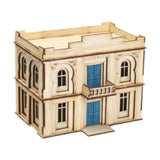 Maxbell 1/72 Wooden Architecture Kits 3D Puzzle Buildings DIY Kits for Dioramas Gift 2 Storey