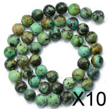 Maxbell 10x8mm Natural African Turquoise Jewelry Making loose gemstone beads strand 15